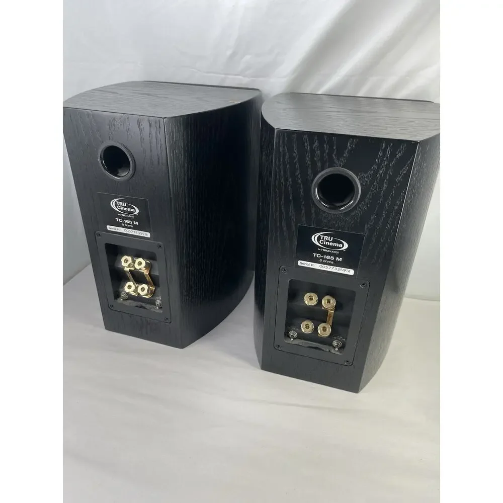 TruAudio TC-165 M Bookshelf Speakers Pair Black TRU Cinema 8 Ohm TESTED